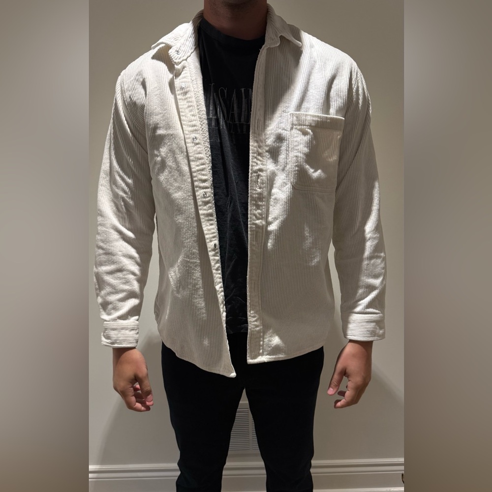 Zara Men's Off-White Shirt Jacket